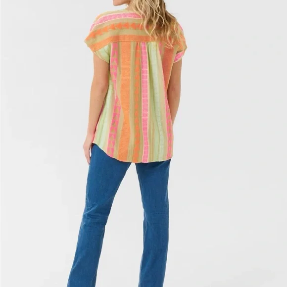 🧡Colorful Geometric Patterned Blouse - Picture 3 of 8